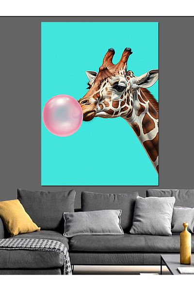 Tablomega Girafă de mestecat gumă de mestecat Pânză decorativă - Lemn MDF