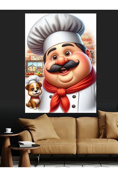 Tablomega Pânză decorativă Chef Cook - Lemn MDF