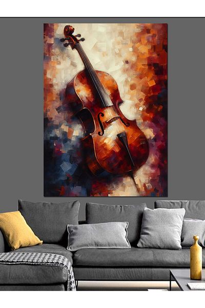 Tablomega Colorful Cello Art Decorative Canvas - Mdf Wooden Painting