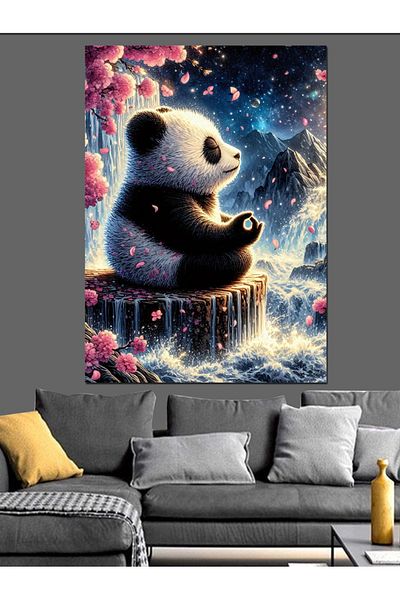 Tablomega Panda on the Mountain Decorative Canvas - Mdf Wooden Painting