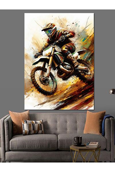 Tablomega Pânză Decorativă Motocicletă Racer - Lemn MDF