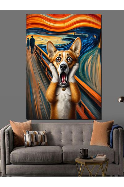 Tablomega Screaming Dog Decorative Canvas - Mdf Wooden Painting