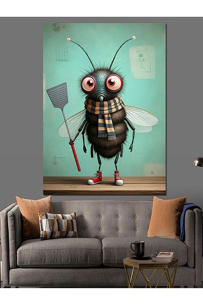 Tablomega Weird Insect Decorative Canvas - Mdf Wooden Painting