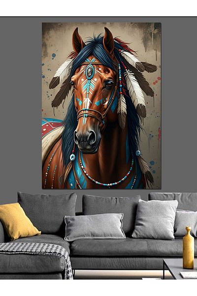 Tablomega Horse Portrait Decorative Canvas - Mdf Wooden Painting