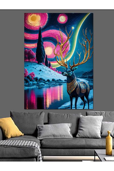 Tablomega Colorful Animals Decorative Canvas - Mdf Wooden Painting