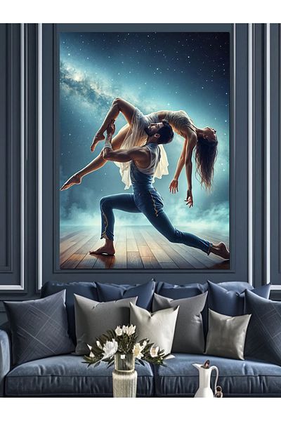 Tablomega Dancing Woman and Man Decorative Canvas - Mdf Wooden Painting