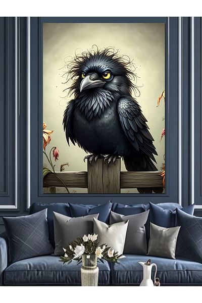 Tablomega Pânză decorativă Messy Crow - Lemn MDF