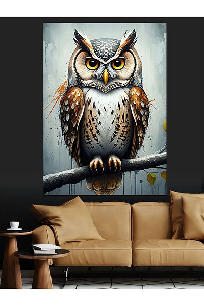 Tablomega Pânză decorativă Thinking Owl - Lemn MDF