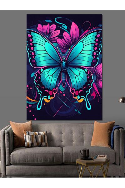Tablomega Pânză decorativă Fluture Colorat - Lemn MDF