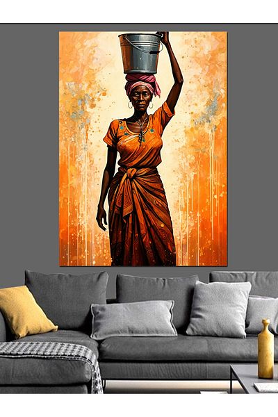 Tablomega Yellow Woman Decorative Canvas - Mdf Wooden Painting