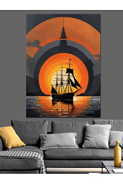 Tablomega Pânză decorativă Sunset Sailing - Lemn MDF