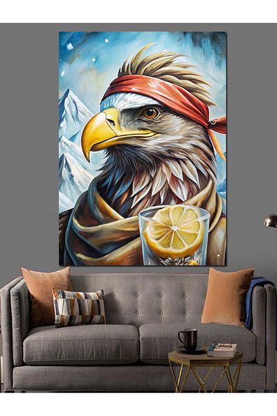 Tablomega Eagle Holding Lemon Drink Decorative Canvas - Mdf Wooden Painting
