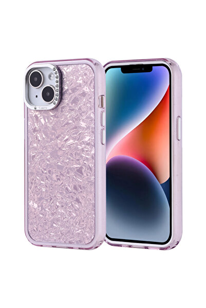 Nezih Case Apple iPhone 14 Uyumlu Kırık Cam Görünümlü Işıltılı Kapak Kılıf