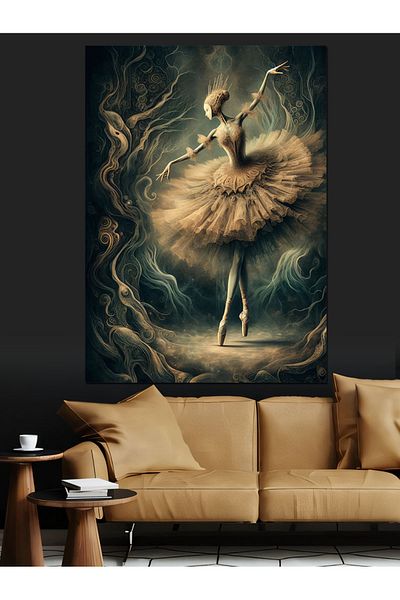 Tablomega Ballerina Figure Decorative Canvas - Mdf Wooden Painting