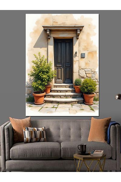Tablomega Old Wooden Door Decorative Canvas - Mdf Wooden Painting