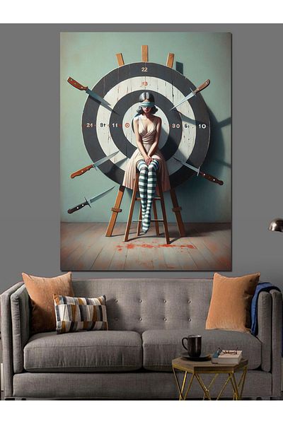 Tablomega Clock Girl Decorative Canvas - Mdf Wooden Table