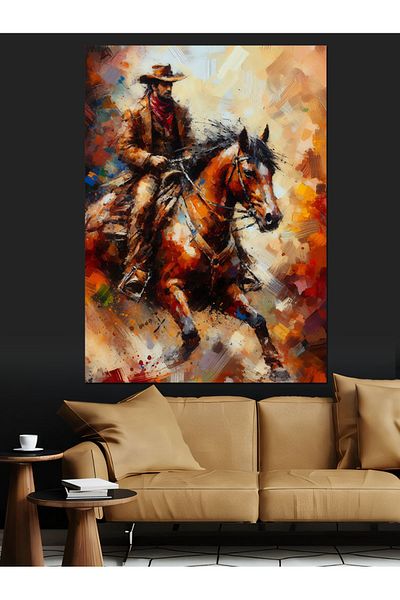 Tablomega Pânză decorativă Warrior Horse Painted - Lemn MDF
