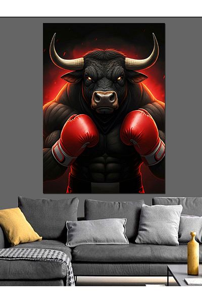 Tablomega Boxer Bull Decorative Canvas - Mdf Wooden Painting