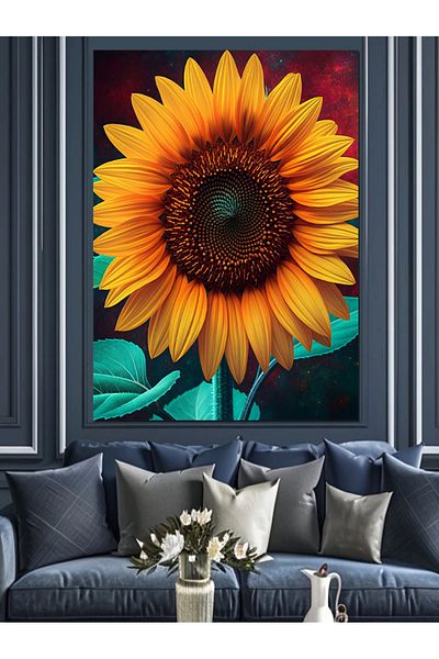 Tablomega Large Sunflower Decorative Canvas - Mdf Wooden Painting