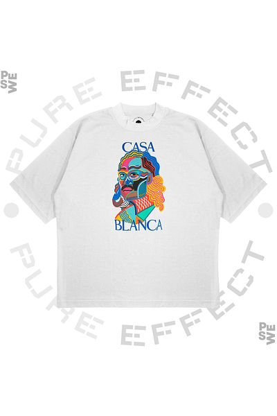 PURE EFFECT Unisex Oversize Casablanca Man Boxy Fit υφασμάτινο μπλουζάκι