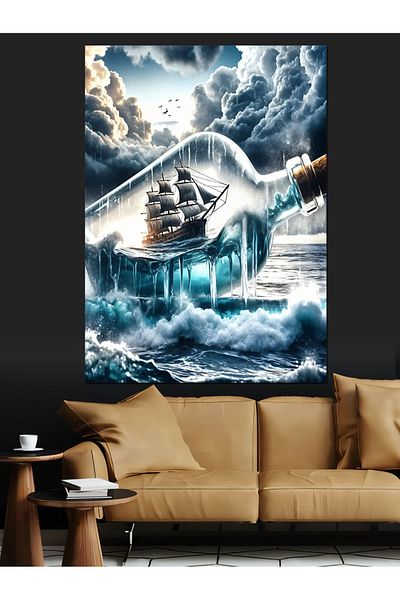 Tablomega Pânză decorativă Glacial Ship - Lemn MDF