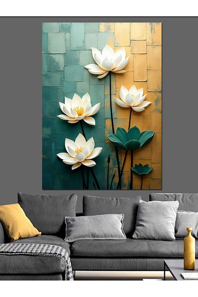 Tablomega Yellow Tulip Bouquet Decorative Canvas - Mdf Wooden Painting