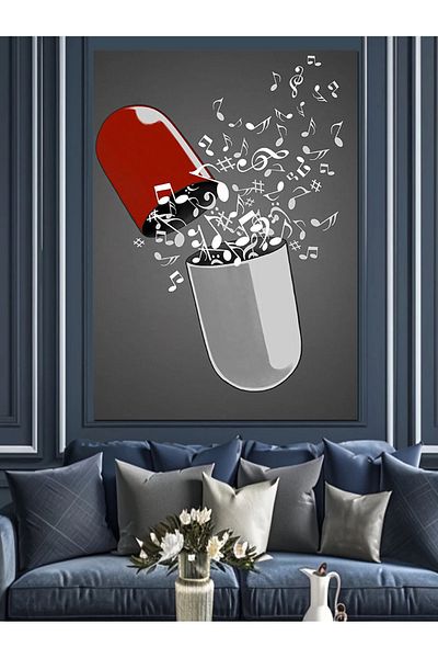 Tablomega Exploding Pill Decorative Canvas - Mdf Wooden Painting