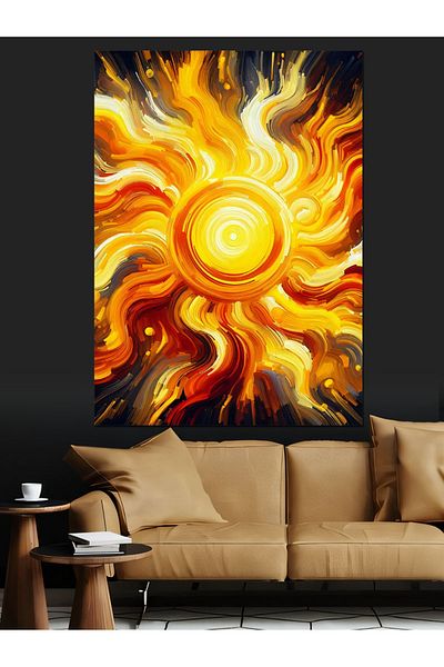 Tablomega Pânză decorativă Flaming Sun - Lemn MDF