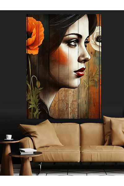 Tablomega Pictură Decorativă Femeie Portret - Lemn MDF