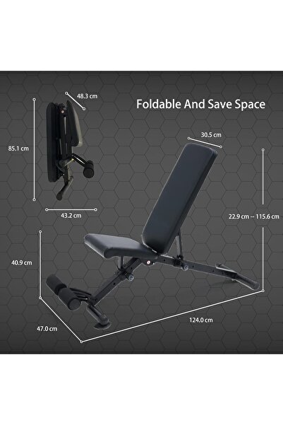 YALLA HomeGym Heavy-Duty Adjustable Exercise Bench (350KG Max Weight Capacity), Incline Flat Decline