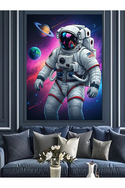 Tablomega Pânză decorativă Space Explorer - Lemn MDF