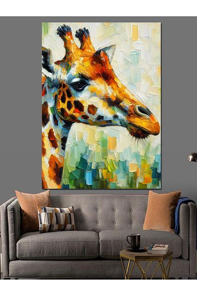 Tablomega Abstract Giraffe Decorative Canvas - Mdf Wooden Painting