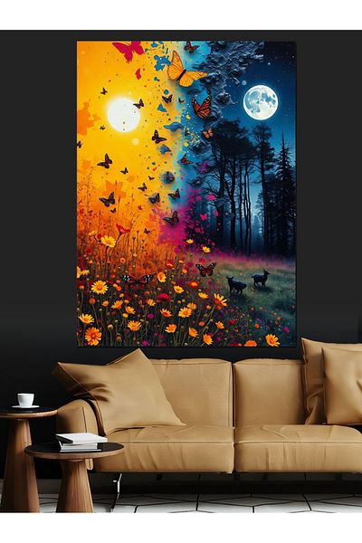Tablomega Autumn Forest Decorative Canvas - Mdf Wooden Painting
