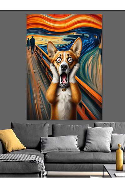Tablomega Screaming Dog Decorative Canvas - Mdf Wooden Painting