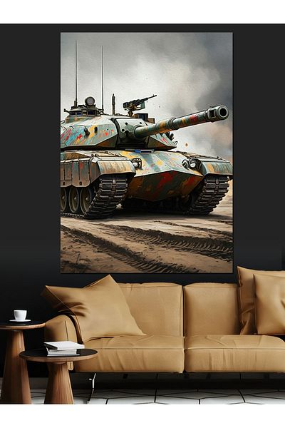 Tablomega Tank Military Vehicle Decorative Canvas - Mdf Wooden Painting
