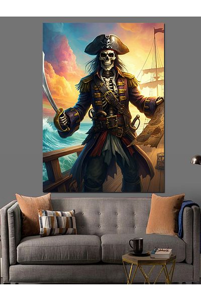 Tablomega Pirate Leader Decorative Canvas - Mdf Wooden Painting