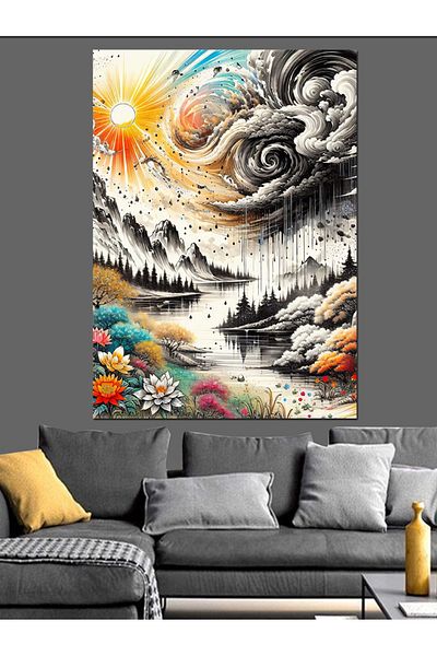 Tablomega Pânză decorativă Nature Storm - Lemn MDF