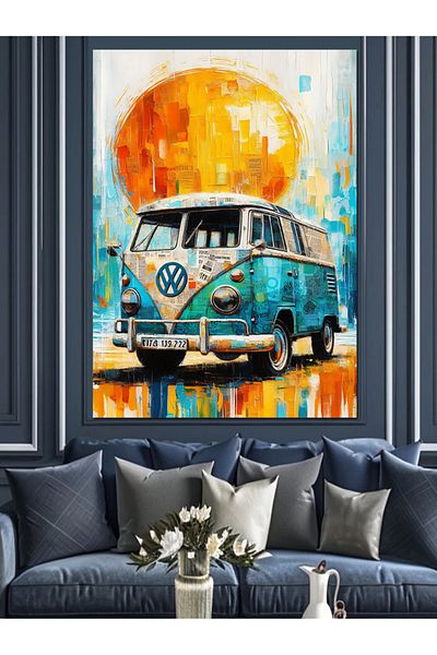 Tablomega Pânză decorativă Vosvos colorată - Lemn MDF
