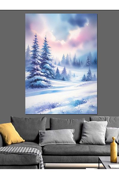 Tablomega Pânză decorativă Forestă Zăpadă - Lemn MDF