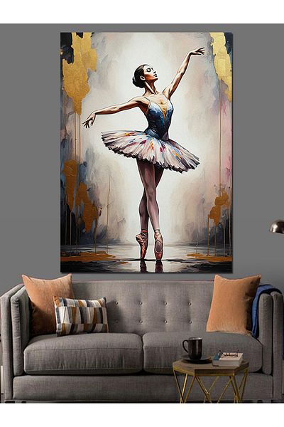 Tablomega Ballerina Girl Decorative Canvas - Mdf Wooden Painting