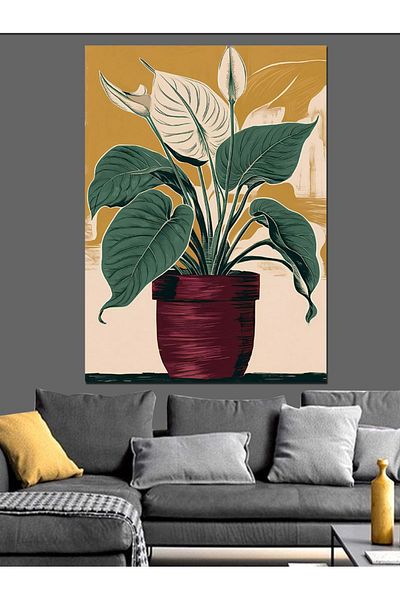 Tablomega Pânză decorativă cu plante verzi - Lemn MDF