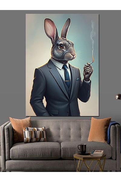 Tablomega Pânză decorativă Rabbit Man - Lemn MDF