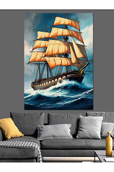 Tablomega Sailing Ship Decorative Canvas - Mdf Wooden Painting