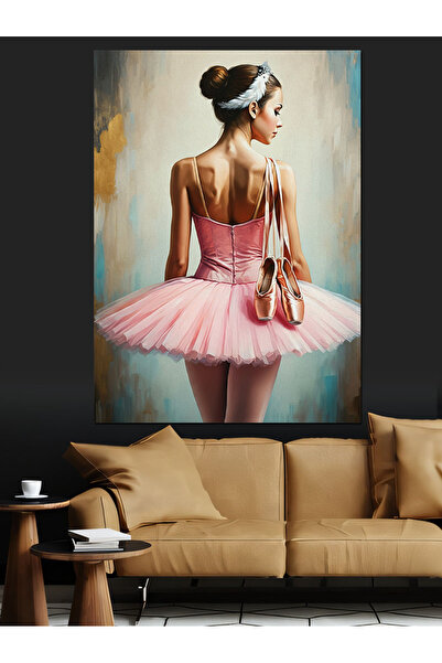 KanvasSepeti Pânză decorativă Fata Balerina - Pictură în ulei, Pânză texturat...