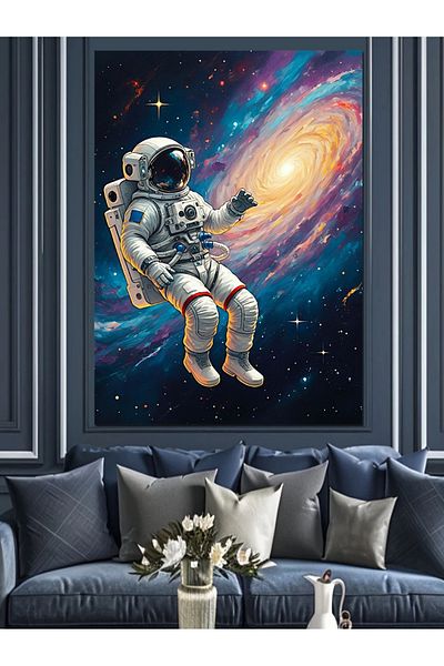 Tablomega Astronaut în spațiu Pânză decorativă - Lemn MDF