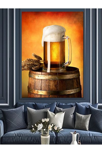 Tablomega Decorative Canvas in a Barrel - Mdf Wooden Painting