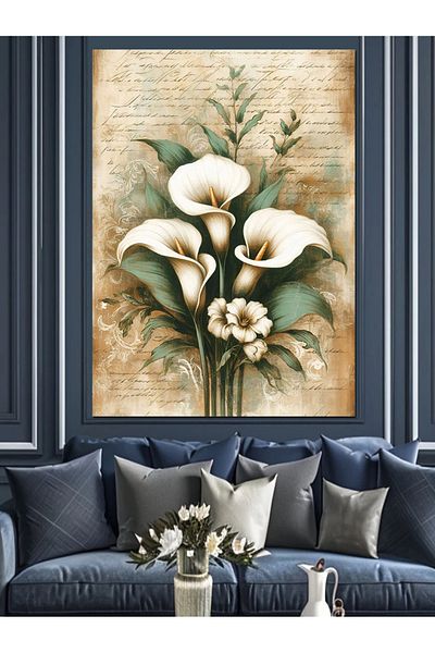 Tablomega Lily Flowers Decorative Canvas - Mdf Wooden Painting