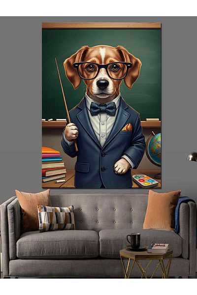 Tablomega Suit Dog Decorative Canvas - Mdf Wooden Painting