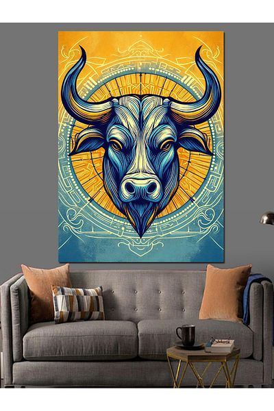 Tablomega Pânză Decorativă Blue Bull - Lemn MDF
