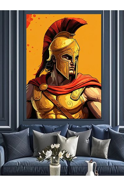 Tablomega Once Again Spartan Warrior Decorative Canvas - Mdf Wooden Painting